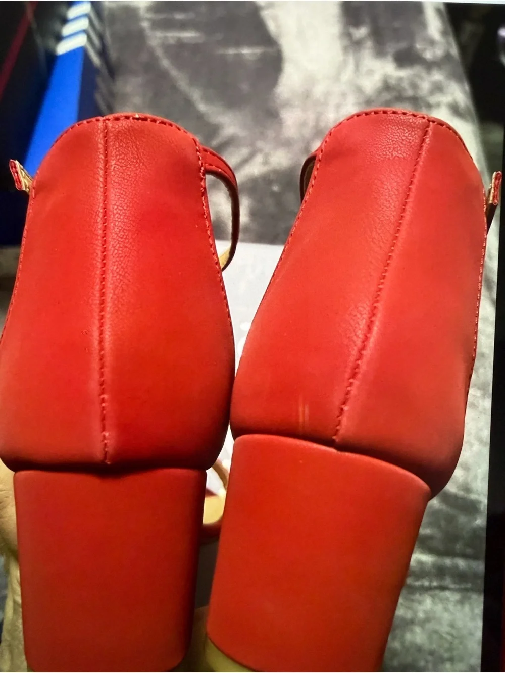TOP Moda Red Open-Toe Ankle-Strap Platform Sandals